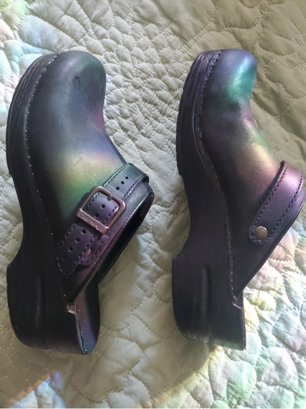 Dansko Ingrid Black Leather Clogs 38